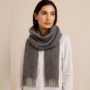LONDON FOG. Wool/Cashmere Charcoal Women's Scarf